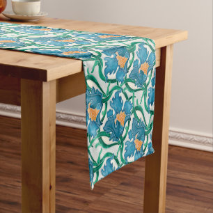 Art Nouveau Floral Majolica Pattern Short Table Runner
