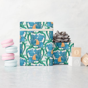 Art Nouveau Floral Majolica Pattern Wrapping Paper