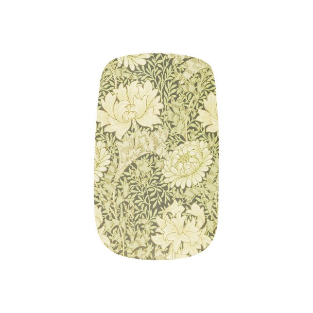 Art Nouveau Floral Minx Nail Art (Left Thumb)