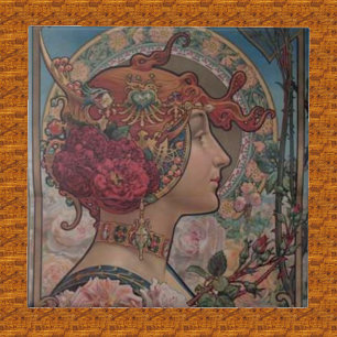Art Nouveau Floral Muse Vintage Belle Époque Tile
