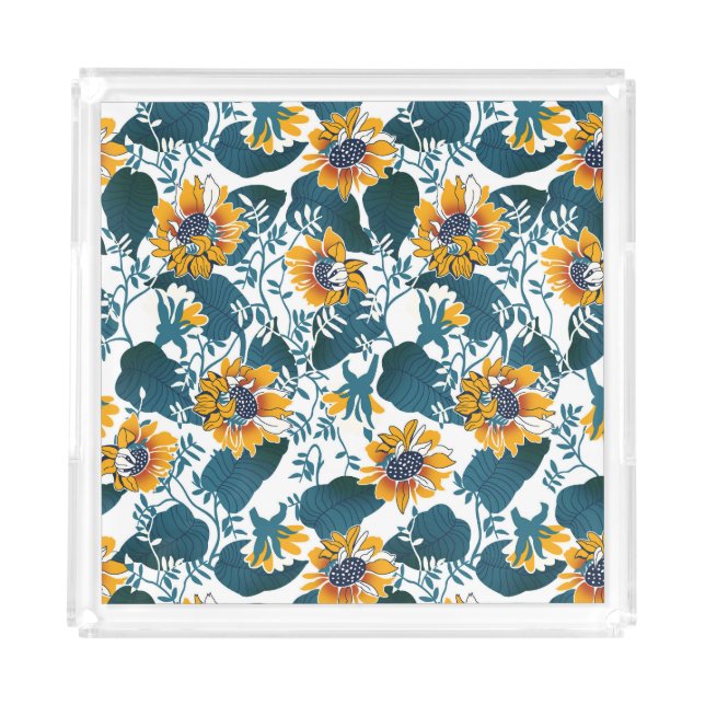 Art Nouveau, floral pattern. Acrylic Tray (Front)