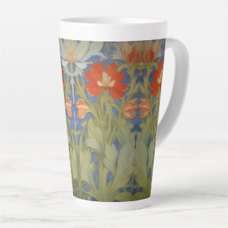 Art nouveau floral pattern latte mug