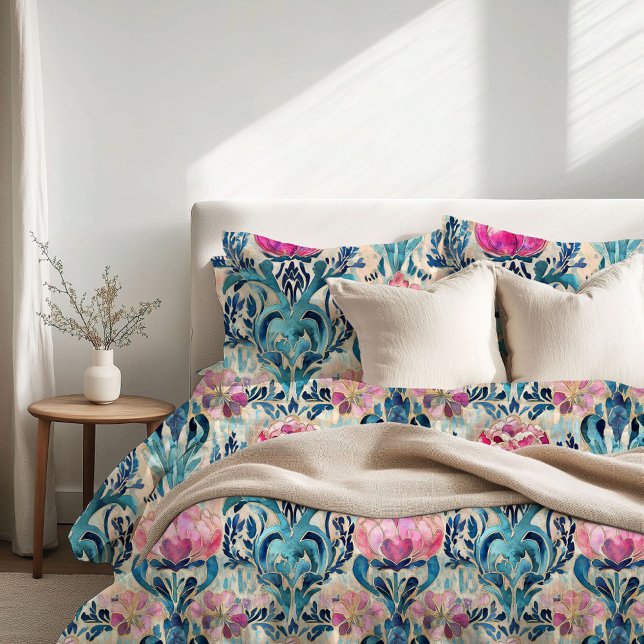 Art Nouveau Floral Pink Duvet Cover (Creator Uploaded)