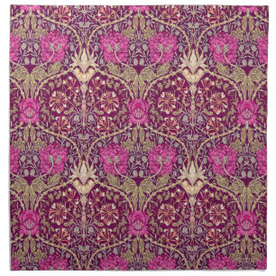 Art Nouveau Floral, Plum, Beige and Deep Purple Cloth Napkin