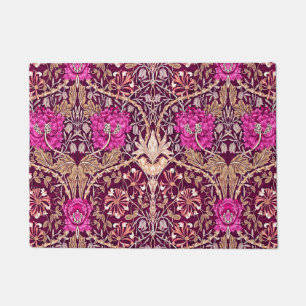 Art Nouveau Floral, Plum, Beige and Deep Purple Doormat