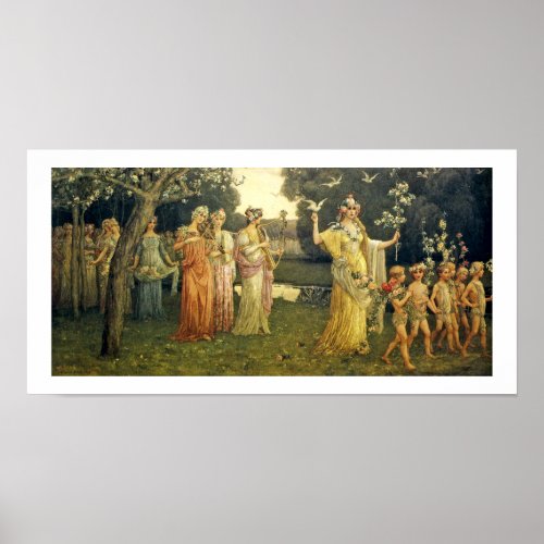 Art Nouveau Floral Procession by Elisabeth Sonrel Poster