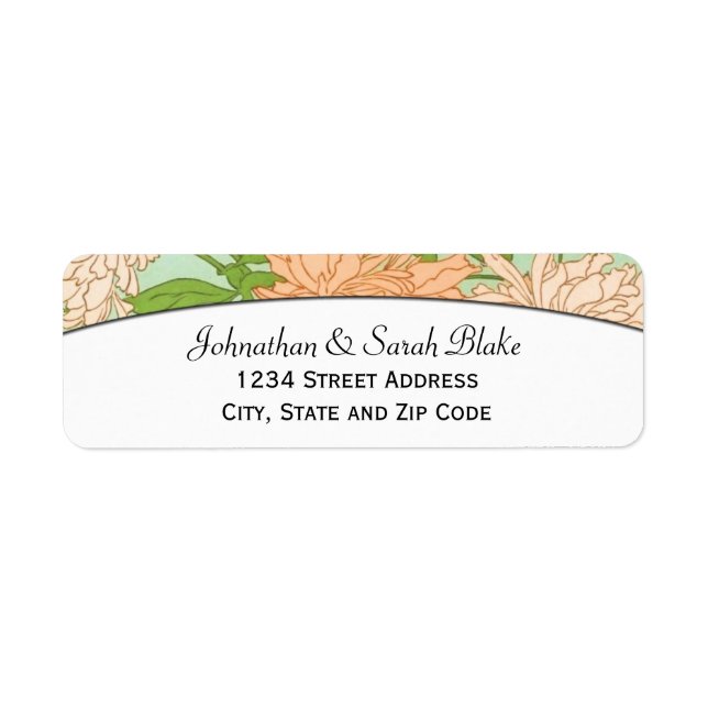 Art Nouveau Floral Return Address Labels (Front)