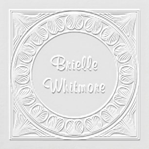 Art Nouveau Floral Script Name Embosser