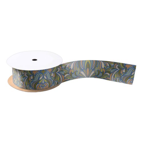 Art Nouveau Floral Seamless  Satin Ribbon