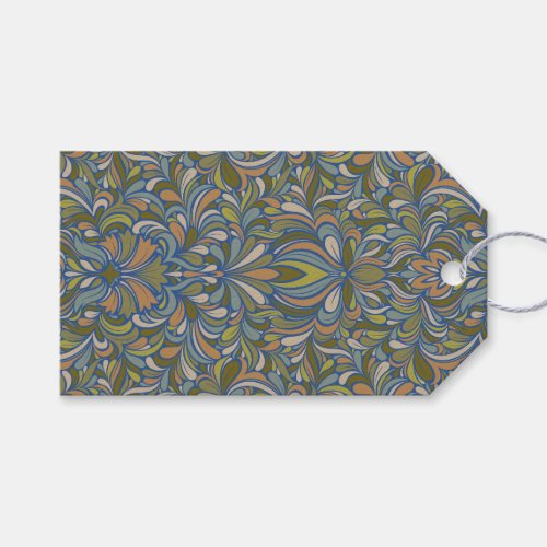 Art Nouveau Floral Seamless Wrapping Paper Gift Tags