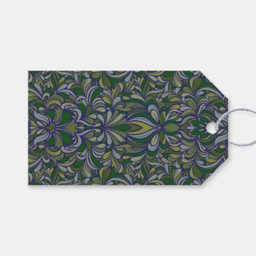 Art Nouveau Floral Seamless Wrapping Paper Gift Tags