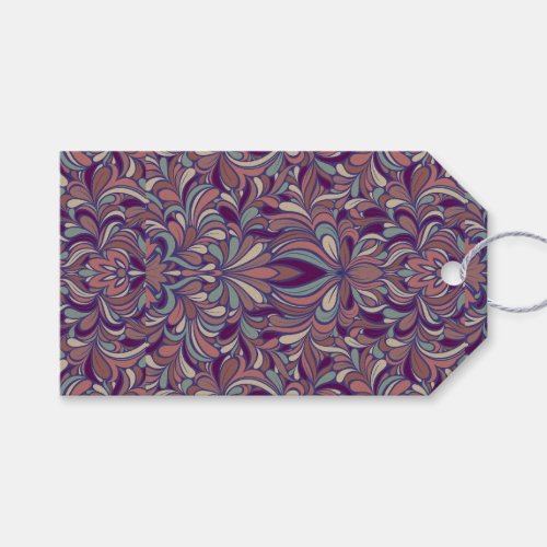 Art Nouveau Floral Seamless Wrapping Paper Gift Tags