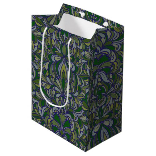 Art Nouveau Floral Seamless Wrapping Paper Medium Gift Bag