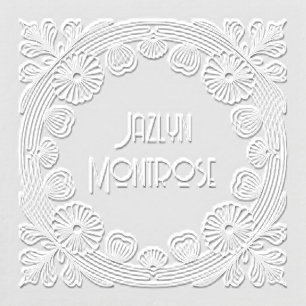 Art Nouveau Floral & Shell Name Embosser