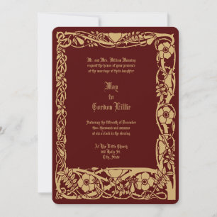 Art Nouveau Floral Vine Border By Lilien Wedding Invitation