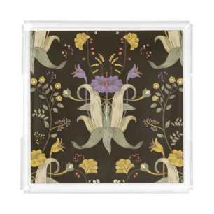 Art Nouveau Floral: Vintage Pattern Acrylic Tray