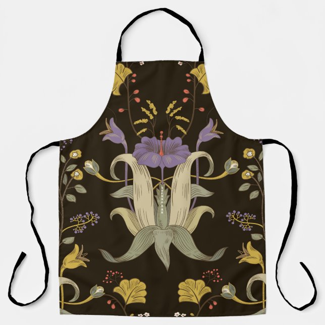 Art Nouveau Floral: Vintage Pattern Apron (Front)
