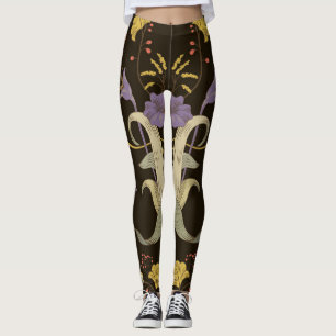 Art Nouveau Floral: Vintage Pattern Leggings