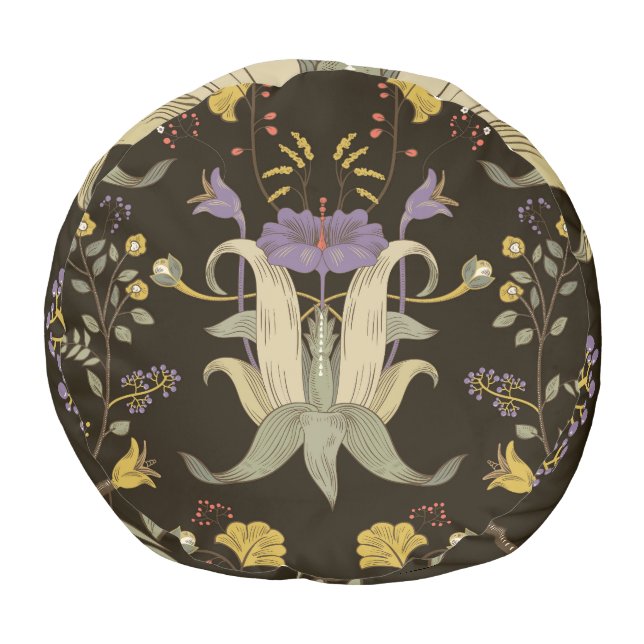 Art Nouveau Floral: Vintage Pattern Pouf (Bottom)