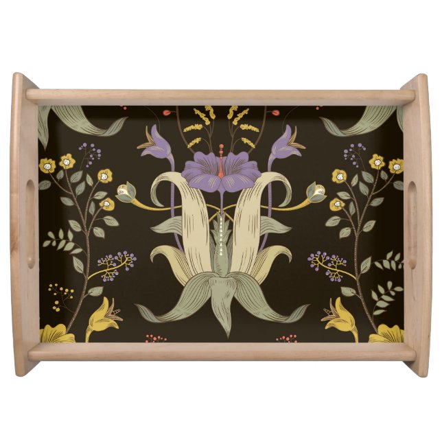 Art Nouveau Floral: Vintage Pattern Serving Tray (Front)
