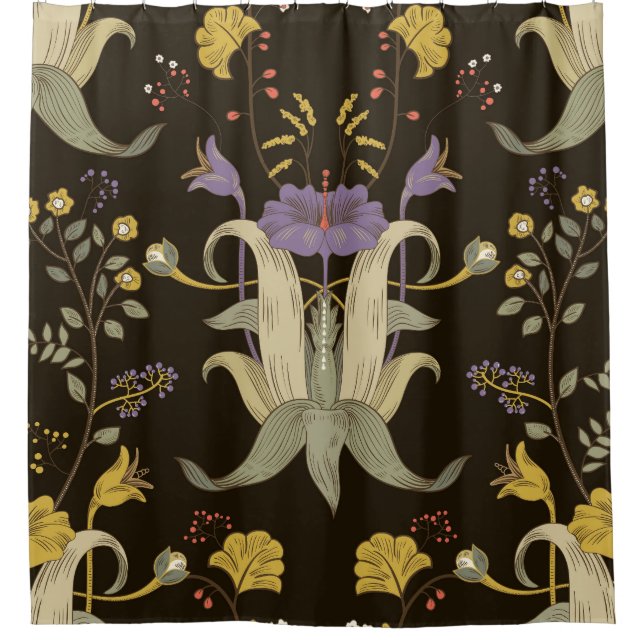 Art Nouveau Floral: Vintage Pattern Shower Curtain (Front)