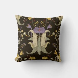 Art Nouveau Floral: Vintage Pattern Throw Pillow