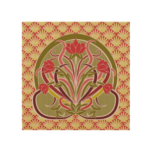 Art Nouveau floral wallpaper.