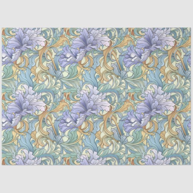 Art Nouveau Floral Wallpaper Design Decoupage Tissue Paper (Front)