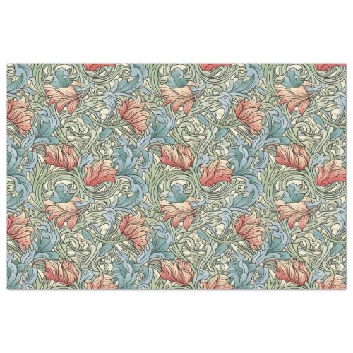 Art Nouveau Floral Wallpaper Design Decoupage Tissue Paper