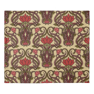 Art Nouveau floral wallpaper. Duvet Cover