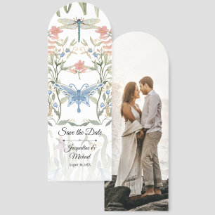 Art Nouveau Floral Watercolor Dragonfly Butterfly Bookmarks