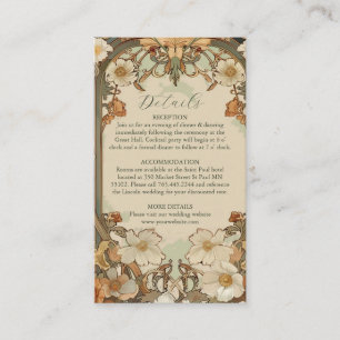 Art Nouveau Floral Wedding Celebration Enclosure Card