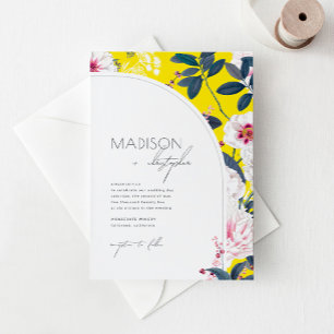 Art Nouveau Floral Wedding Invitation