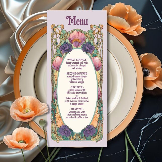 Art Nouveau Floral Wedding Menu (Creator Uploaded)