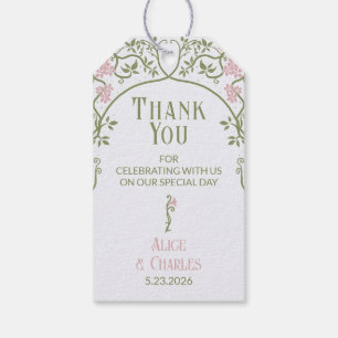 Art Nouveau Floral Wedding Thank You Gift Tags