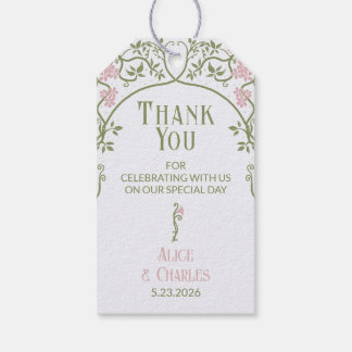 Art Nouveau Floral Wedding Thank You Gift Tags