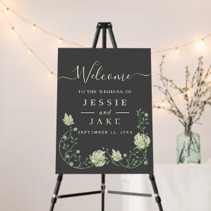 Art nouveau floral wedding welcome sign