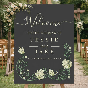 Art nouveau floral wedding welcome sign