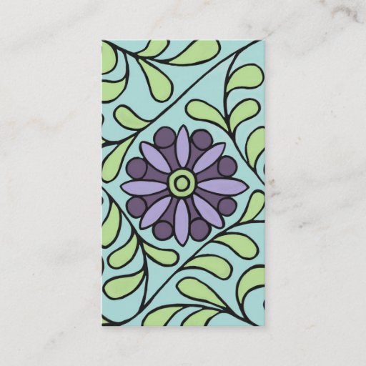 Customizable Art Nouveau Flower and Vine Business Card