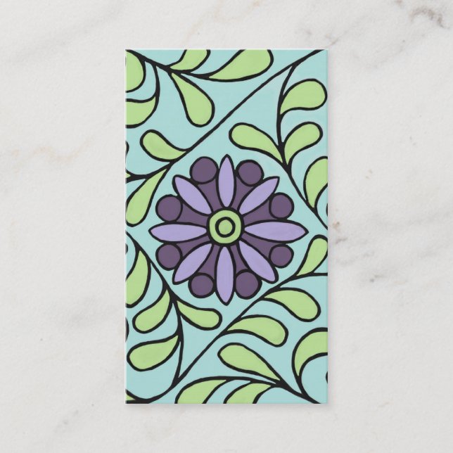 Art Nouveau Flower and Vine Business Card (Front)
