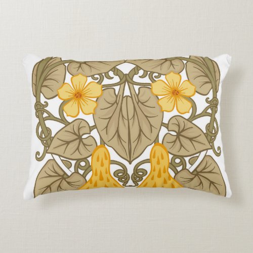 Art Nouveau Flower Composition Elements Accent Pillow