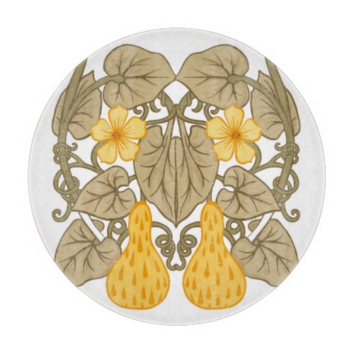 Art Nouveau Flower Composition Elements Cutting Board