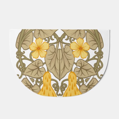 Art Nouveau Flower Composition Elements Doormat