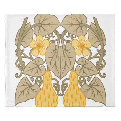 Art Nouveau Flower Composition Elements Duvet Cover