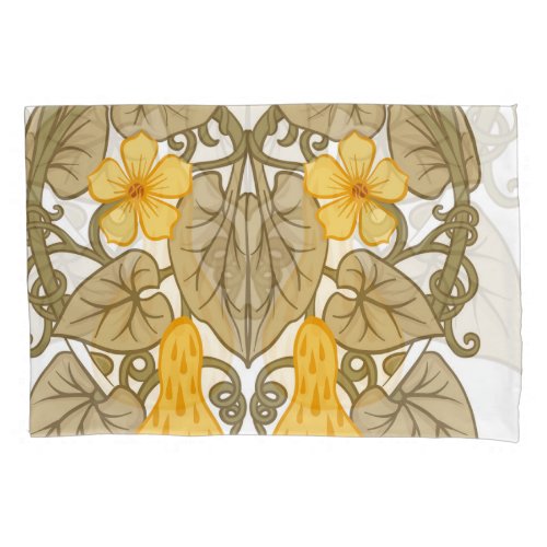 Art Nouveau Flower Composition Elements Pillow Case