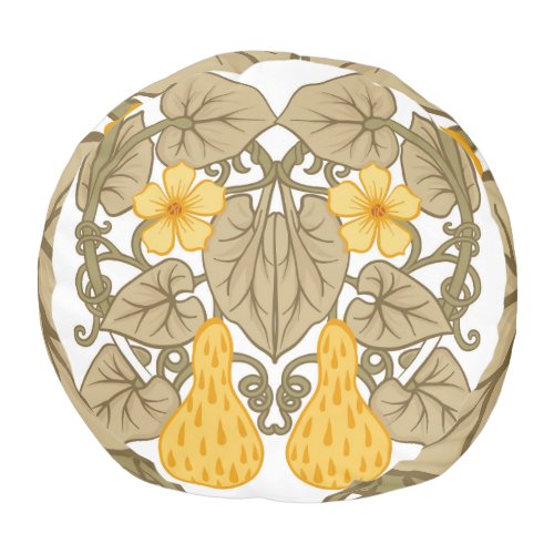 Art Nouveau Flower Composition Elements Pouf