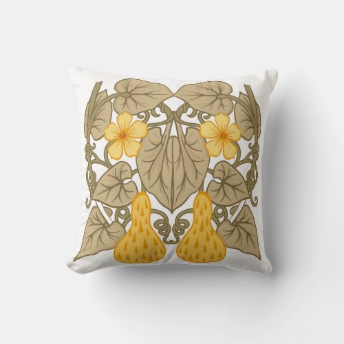 Art Nouveau Flower Composition Elements Throw Pillow