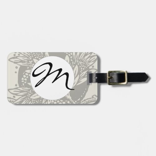Art Nouveau Flower Floral Drawing  Luggage Tag