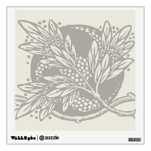 Art Nouveau Flower Floral Drawing  Wall Decal