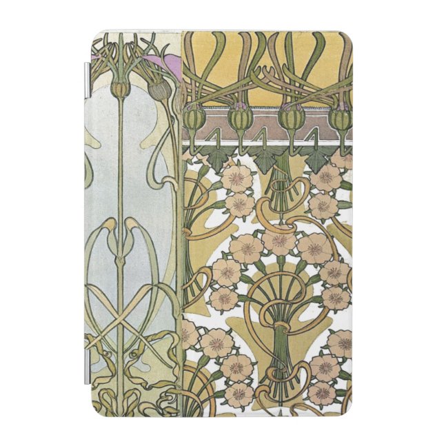 Art nouveau flowers alphonse mucha floral art 1901 iPad mini cover (Front)